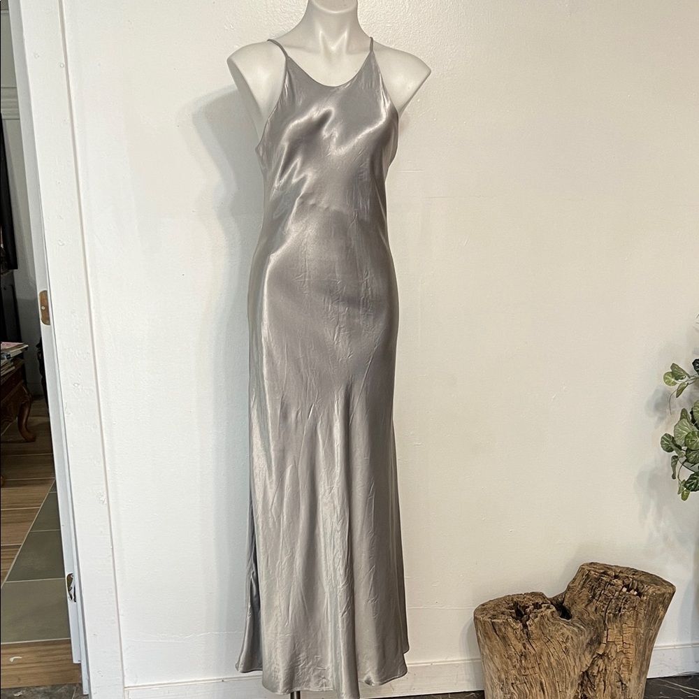 Elegant Silver Maxi Dress
